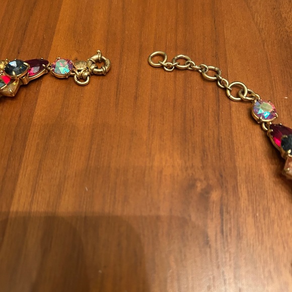 J Crew crystal jewel cluster necklace multi color 7” diameter - Picture 2 of 7